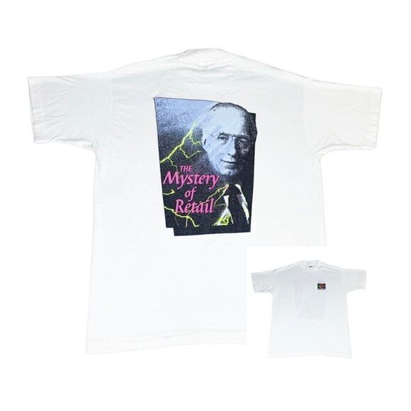 Vintage 1995 Meijer Outlook T-Shirt White XL Grocery Store The Mystery of Retail - Picture 1 of 10